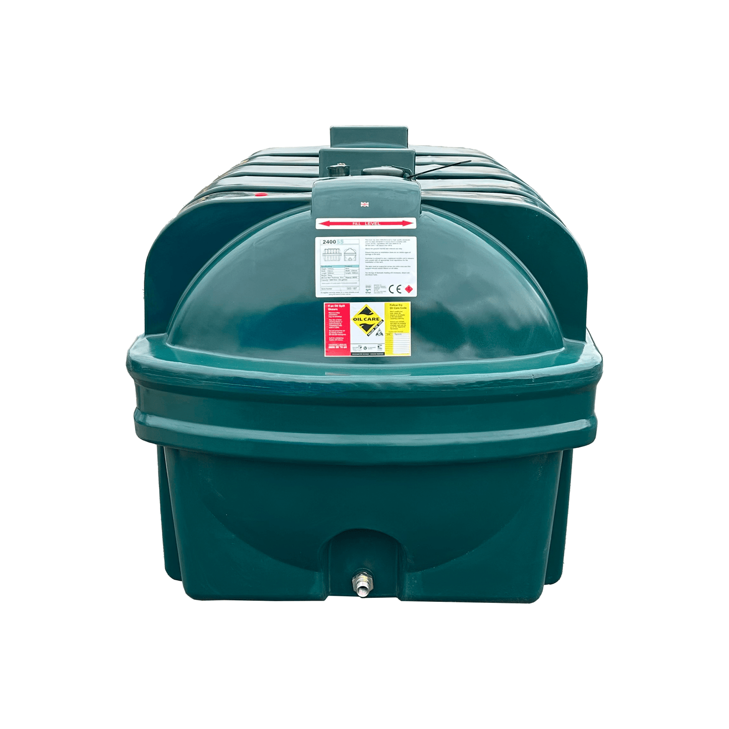 2400 Litre Plastic Single Skinned Oil Tank - Centurion
