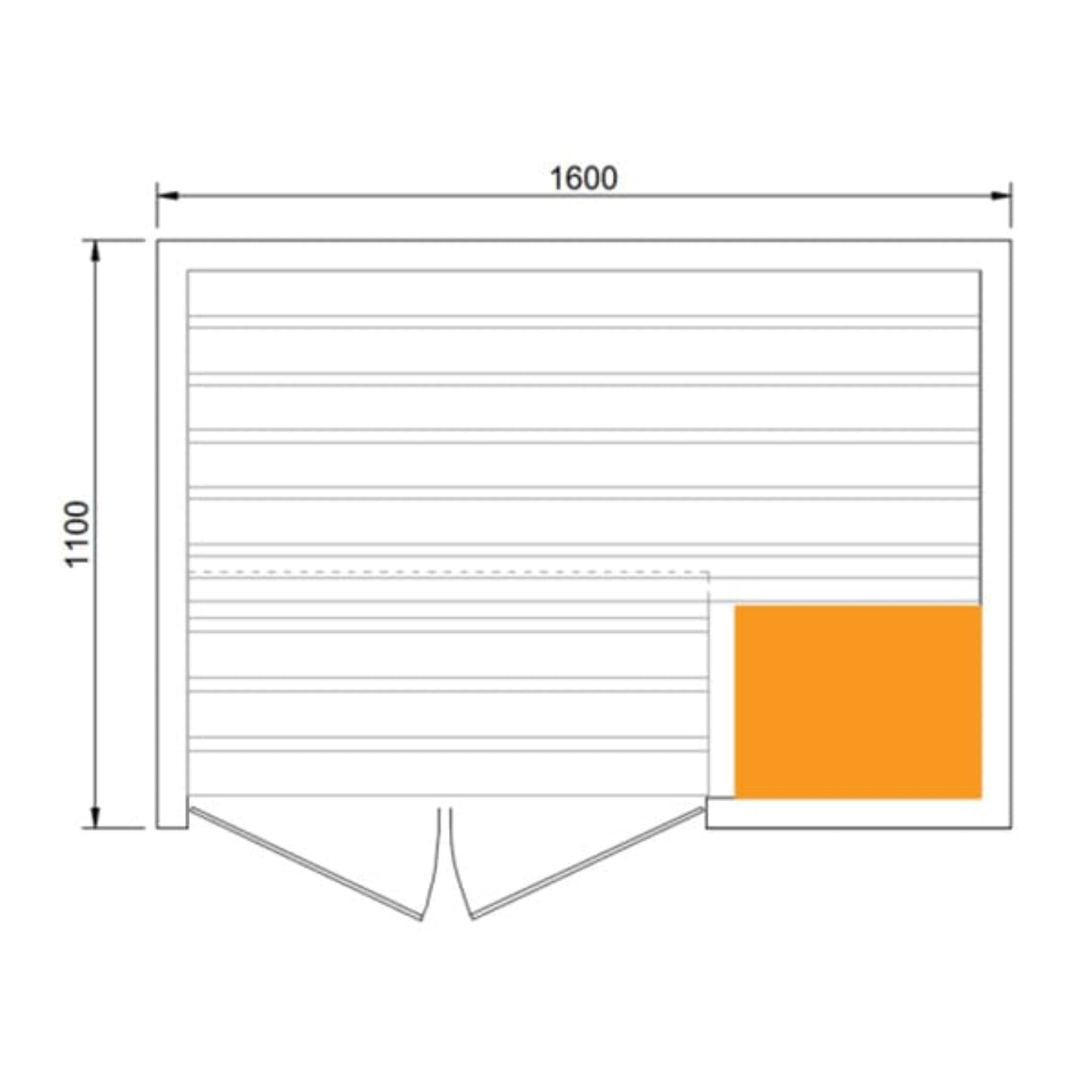 dimensions of CenturaHeat 2 Person Traditional Steam Relax Indoor Sauna