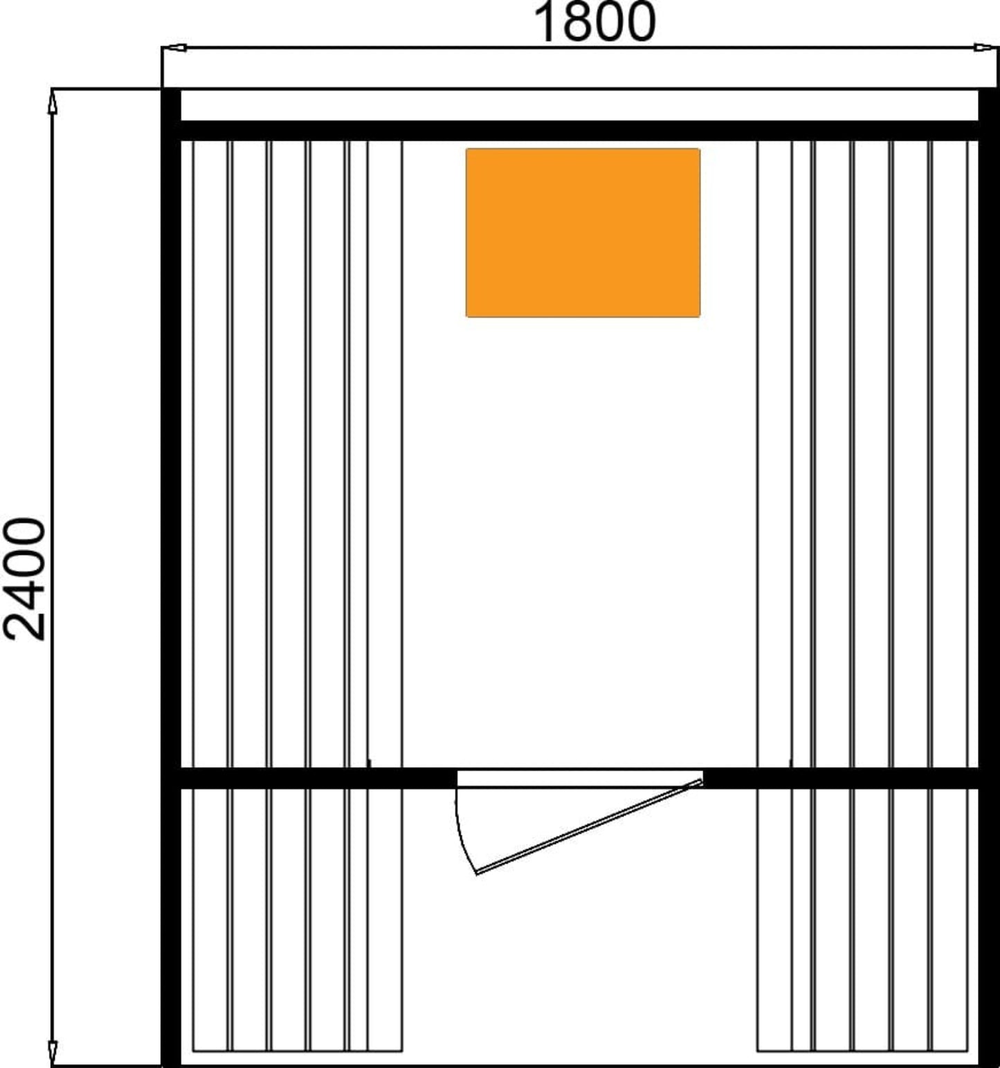 4-6 Person Outdoor Porch Wood Barrel Steam Sauna technical drawing