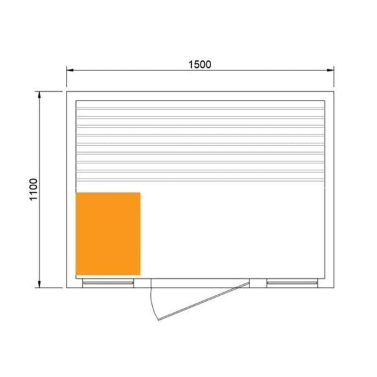 CenturaHeat 3 Person Traditional Steam Outdoor Sauna Room dimensions
