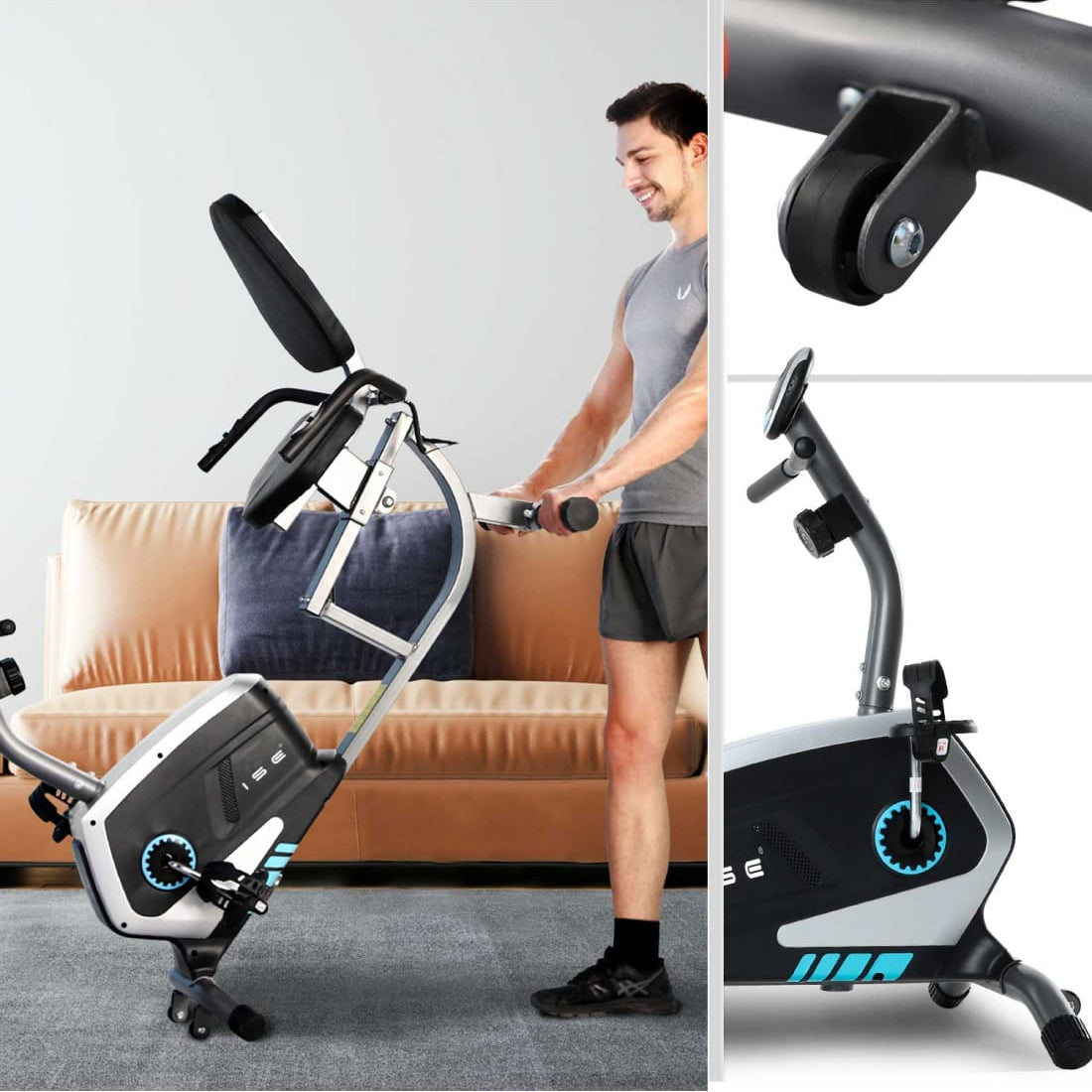 Recumbent Magnetic Exercise Bike – 8kg Flywheel