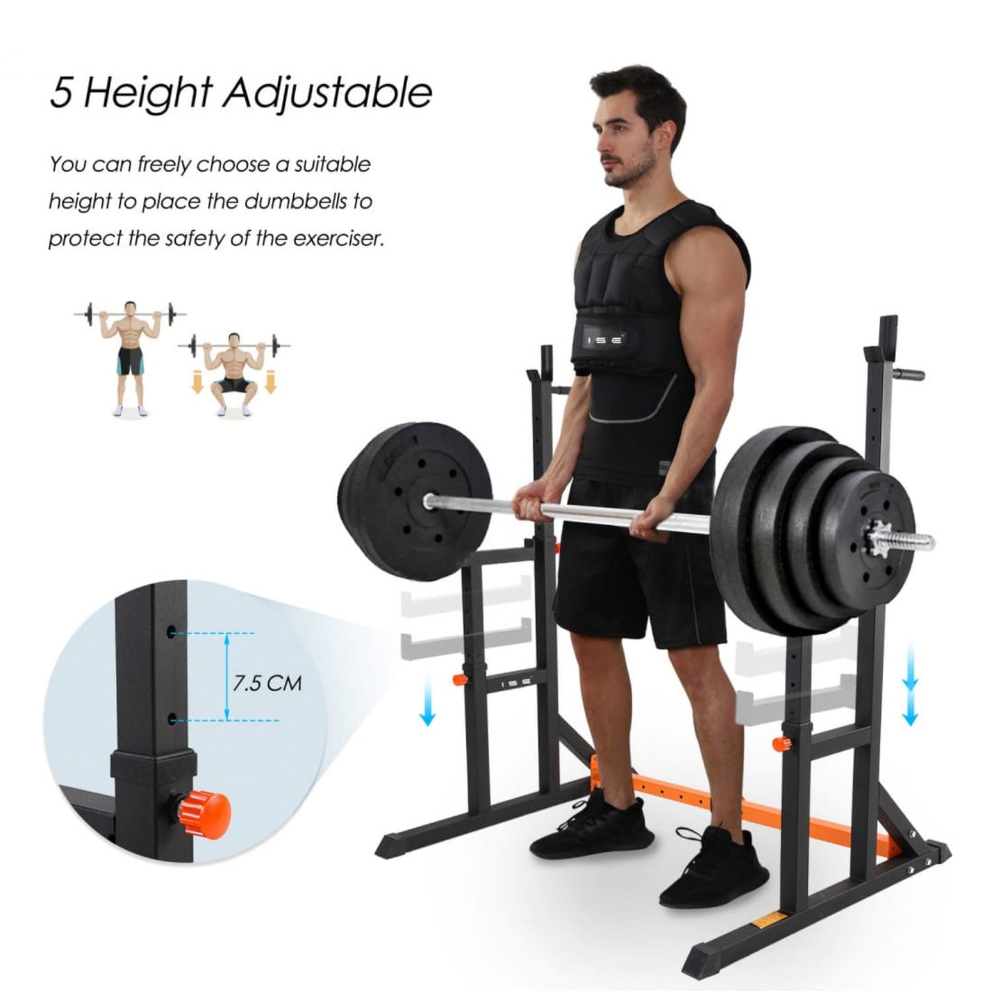 Man using a weightlifting rack
