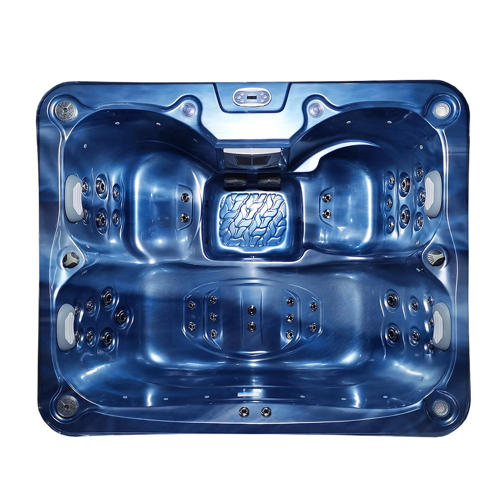 blue 3-4 seater hot tub