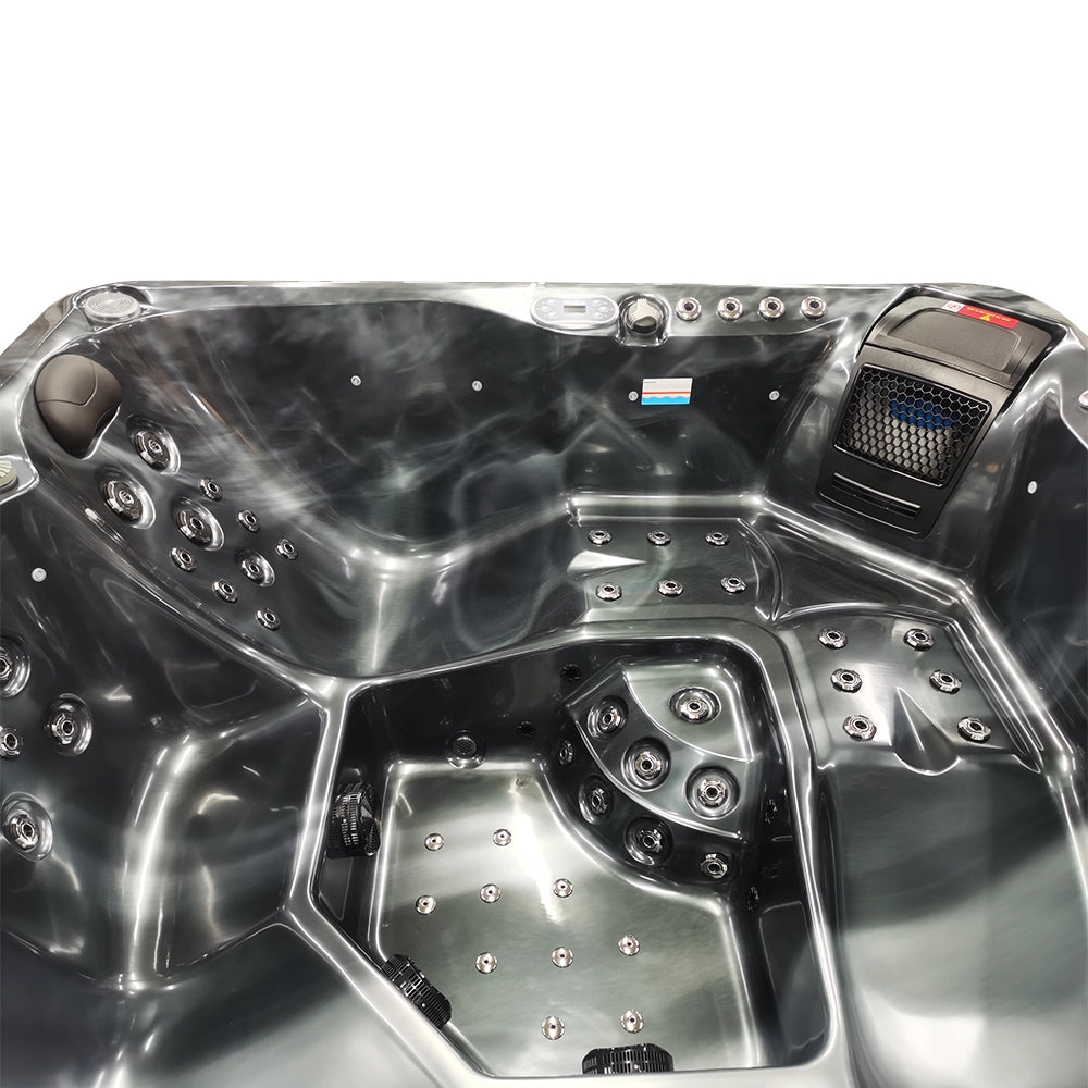 Black 5-Seater Hot Tub - Hydrotherapy Pro Spa