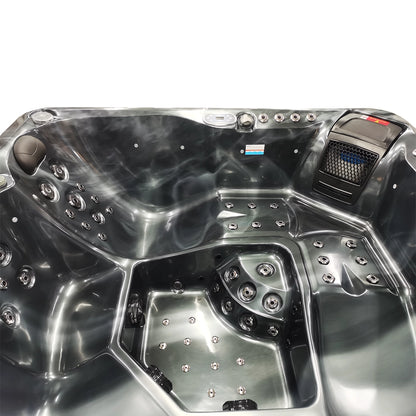 Black 5-Seater Hot Tub - Hydrotherapy Pro Spa
