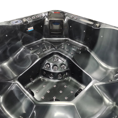 Black 5-Seater Hot Tub - Hydrotherapy Pro Spa