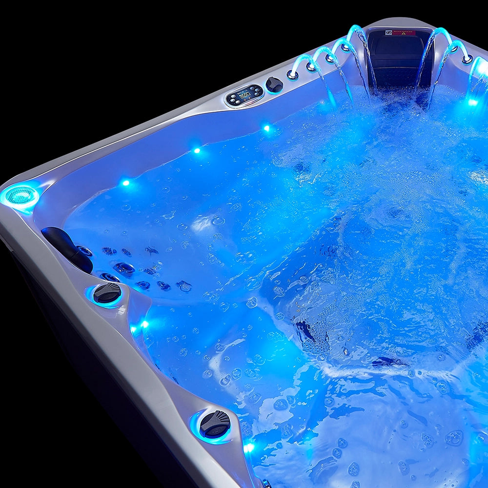 White 5-Seater Hot Tub - Hydrotherapy Pro Spa