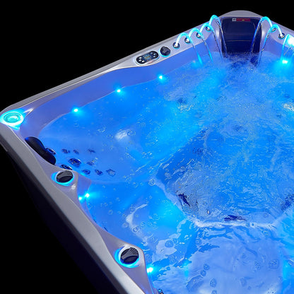 White 5-Seater Hot Tub - Hydrotherapy Pro Spa