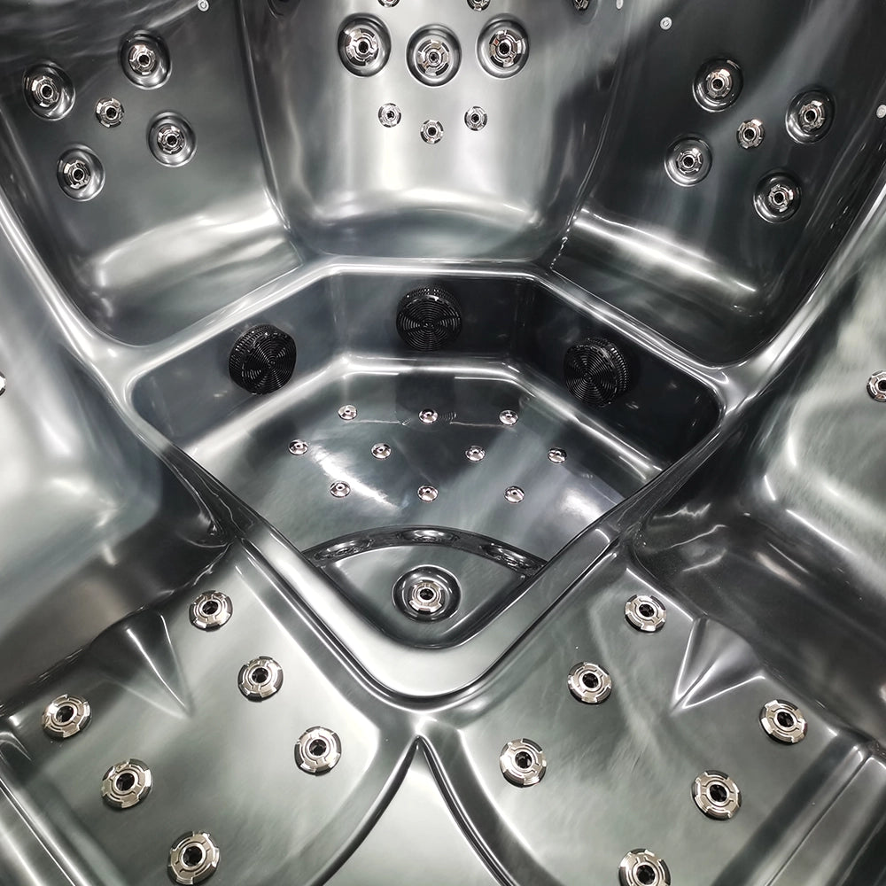 Black 5-Seater Hot Tub - Hydrotherapy Pro Spa