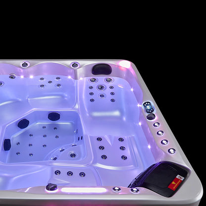 White 5-Seater Hot Tub - Hydrotherapy Pro Spa