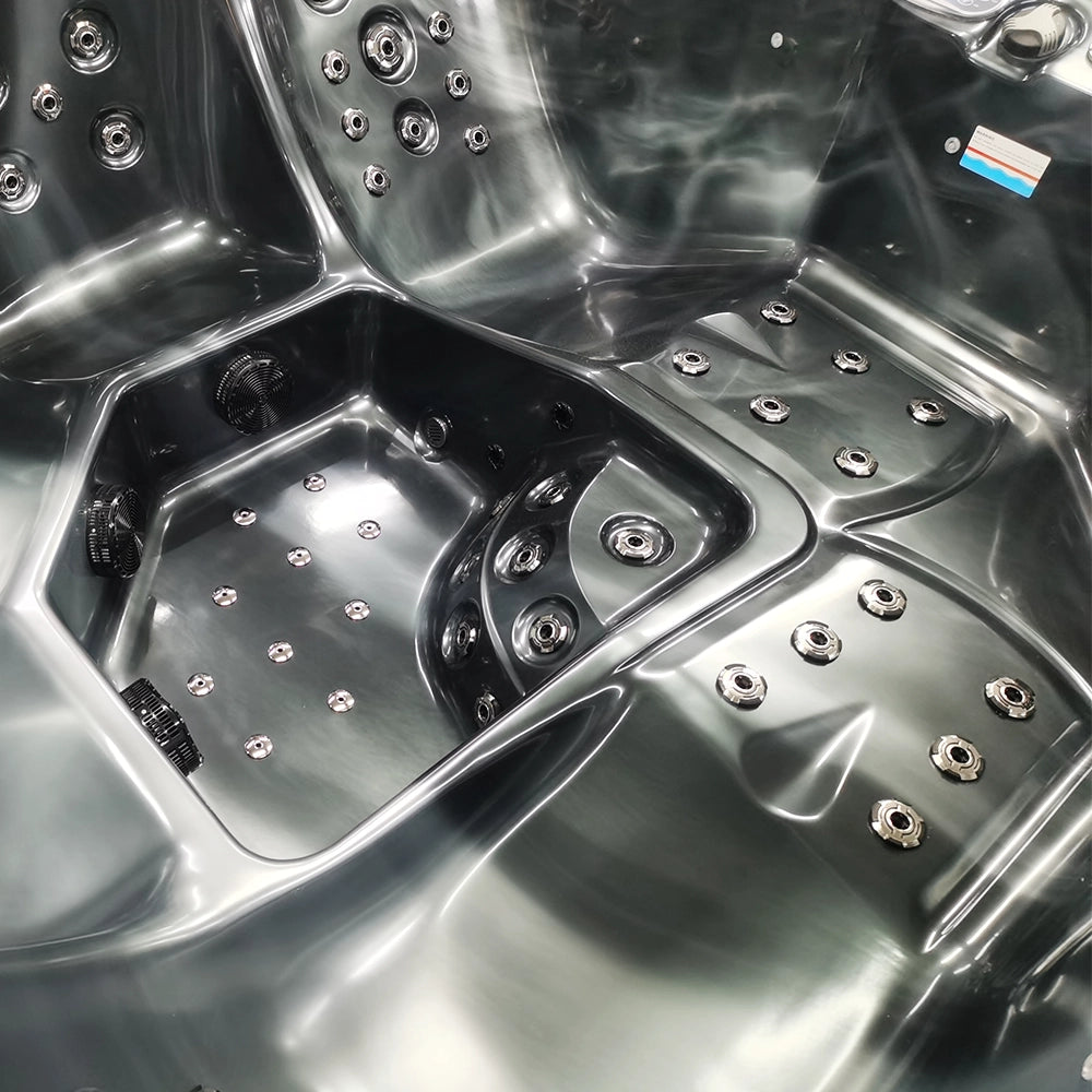 Black 5-Seater Hot Tub - Hydrotherapy Pro Spa