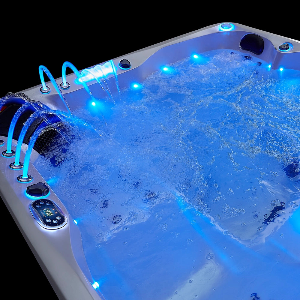 White 5-Seater Hot Tub - Hydrotherapy Pro Spa