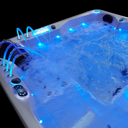 White 5-Seater Hot Tub - Hydrotherapy Pro Spa
