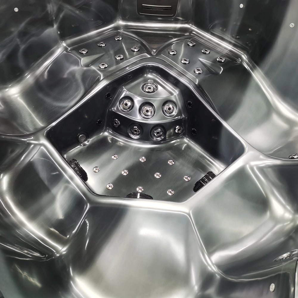 Black 5-Seater Hot Tub - Hydrotherapy Pro Spa