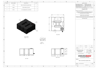 500 Litre Baffled Flat Water Tank