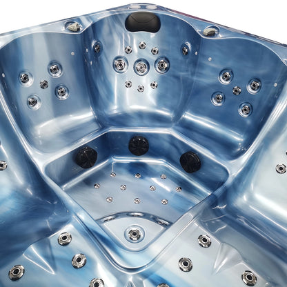Blue 5-Seater Hot Tub - Hydrotherapy Pro Spa
