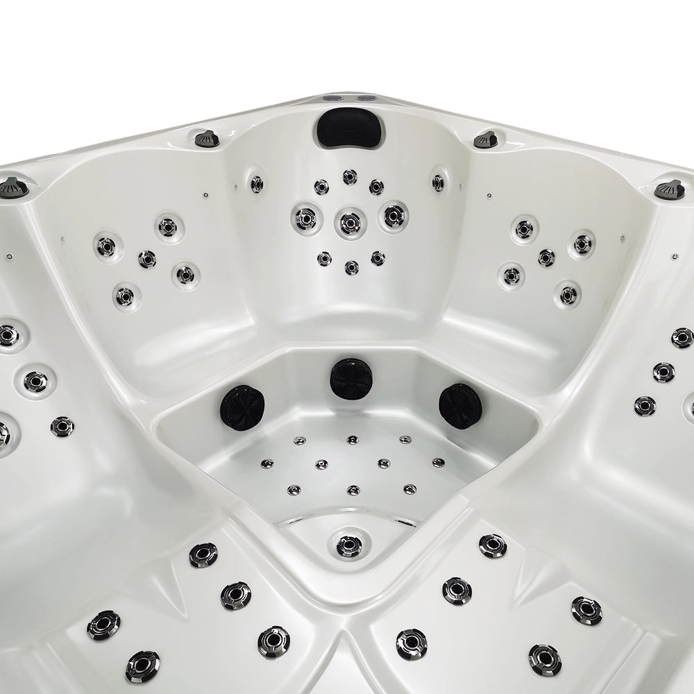 White 5-Seater Hot Tub - Hydrotherapy Pro Spa