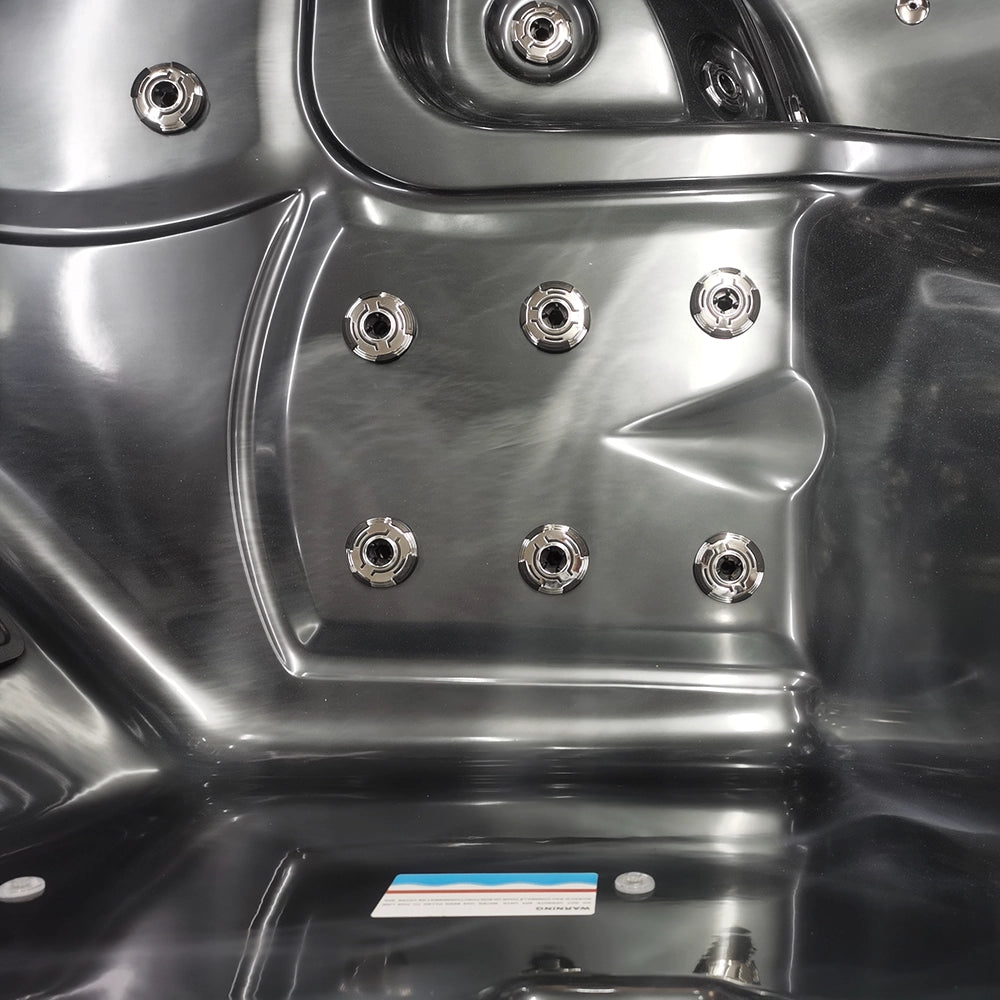 Black 5-Seater Hot Tub - Hydrotherapy Pro Spa