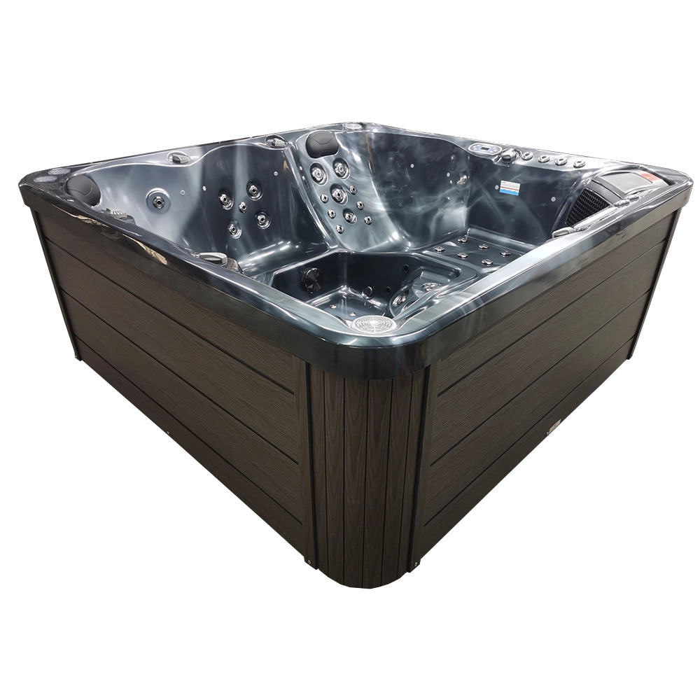 Black 5-Seater Hot Tub - Hydrotherapy Pro Spa
