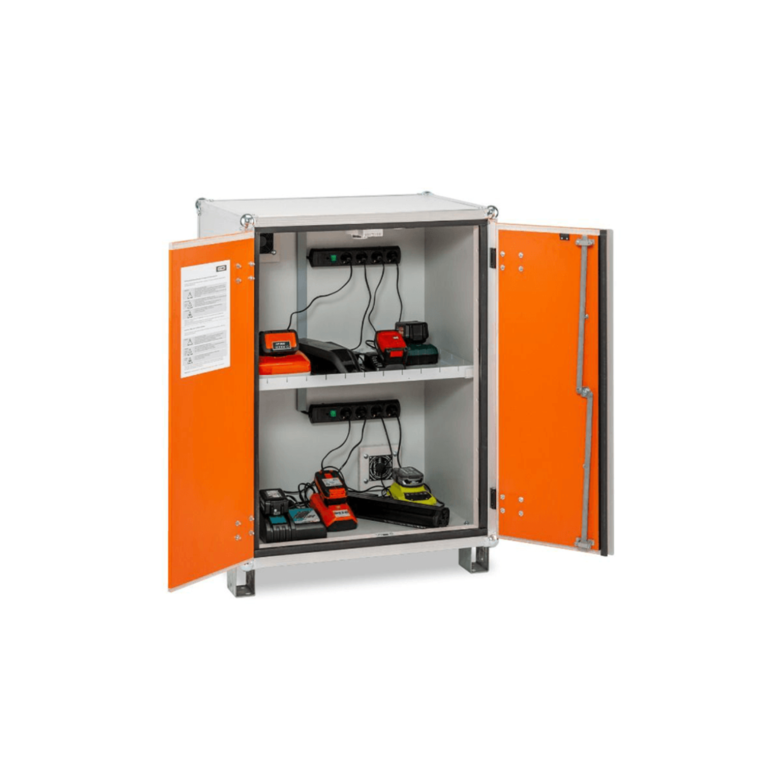 Battery charging cabinet Premium Plus 8/10 with castors feet, 1-phase – lockEX