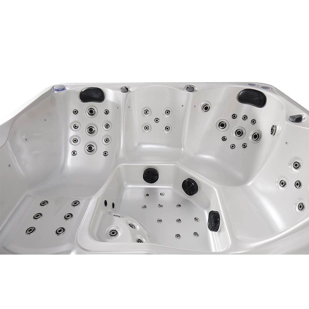 White 5-Seater Hot Tub - Hydrotherapy Pro Spa