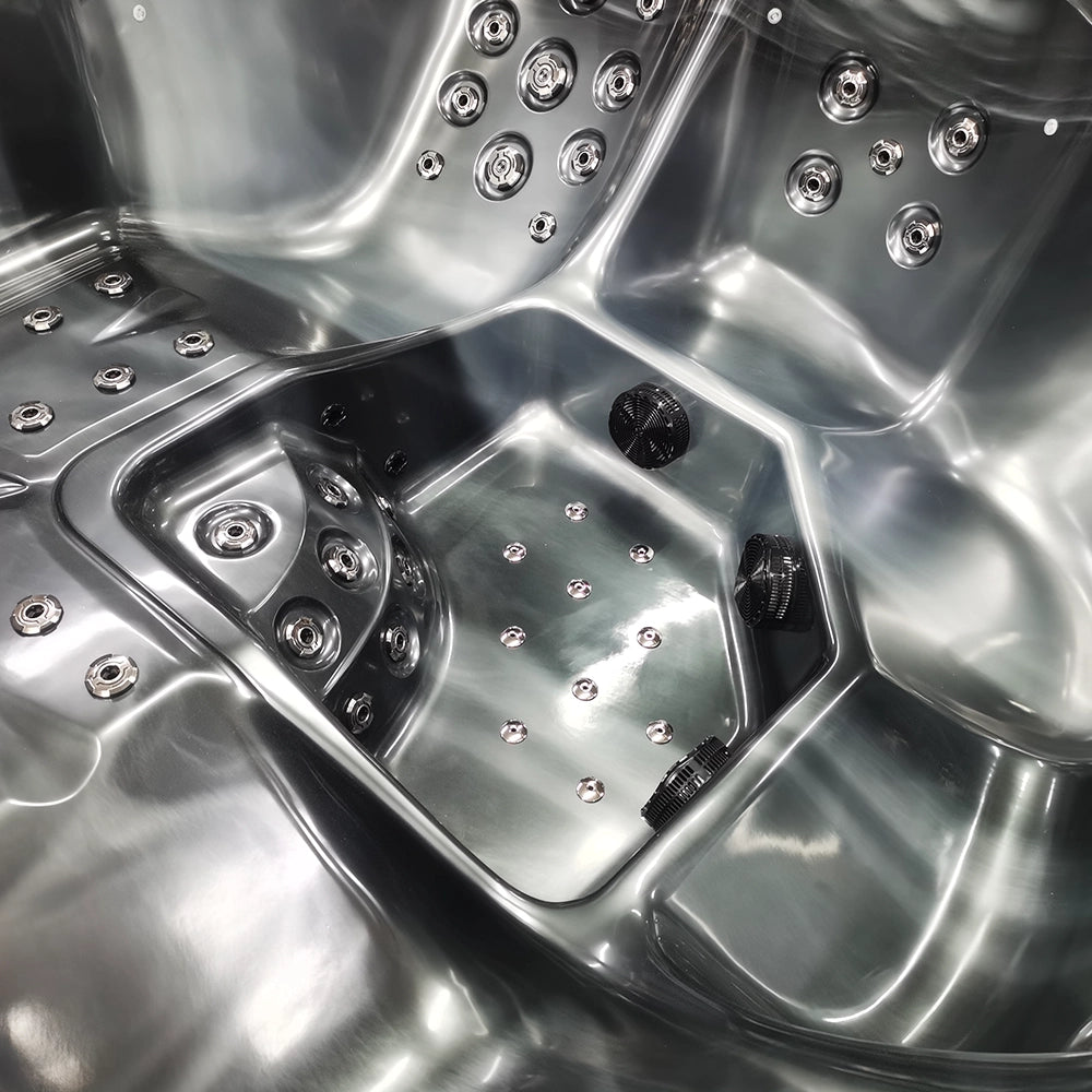 Black 5-Seater Hot Tub - Hydrotherapy Pro Spa