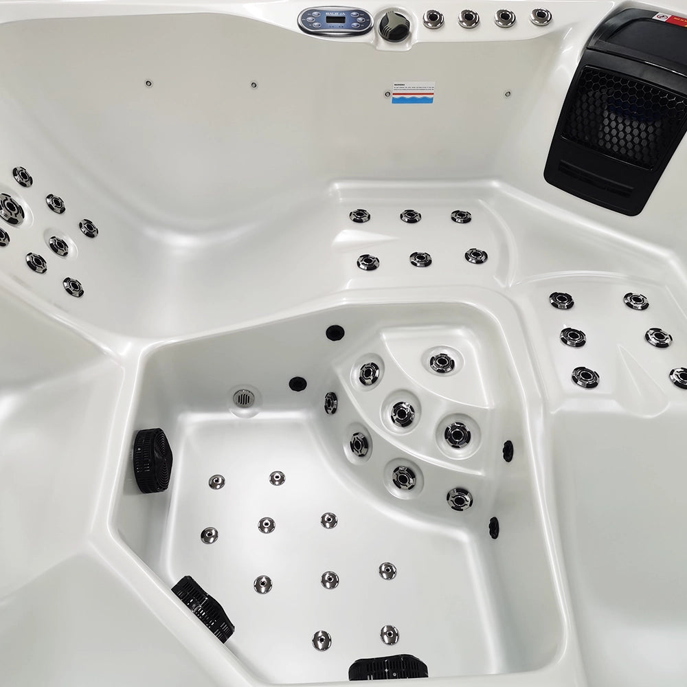 White 5-Seater Hot Tub - Hydrotherapy Pro Spa