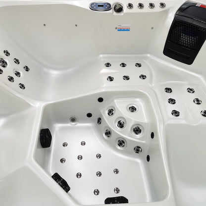 White 5-Seater Hot Tub - Hydrotherapy Pro Spa