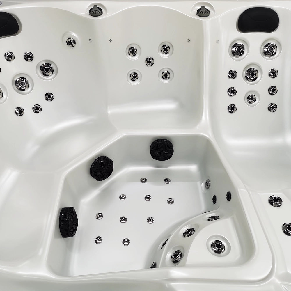 White 5-Seater Hot Tub - Hydrotherapy Pro Spa