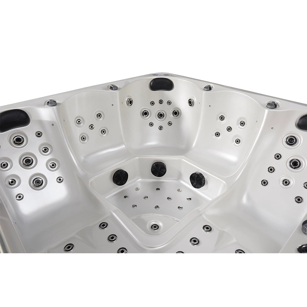 White 5-Seater Hot Tub - Hydrotherapy Pro Spa