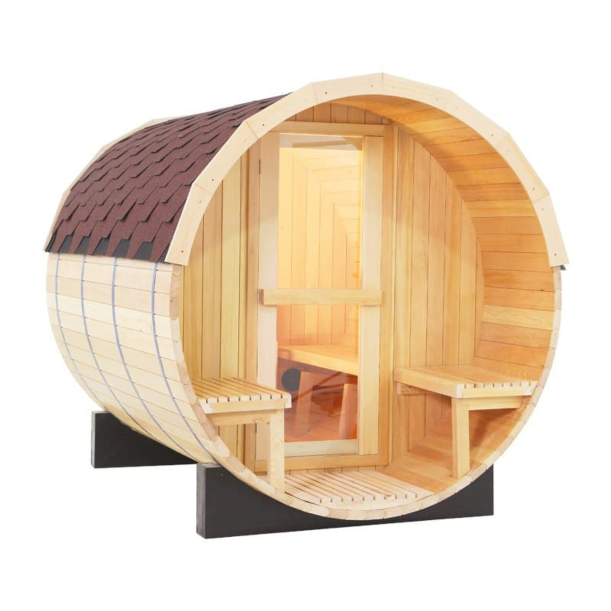 4 6 Person Outdoor Wood Barrel Steam Sauna