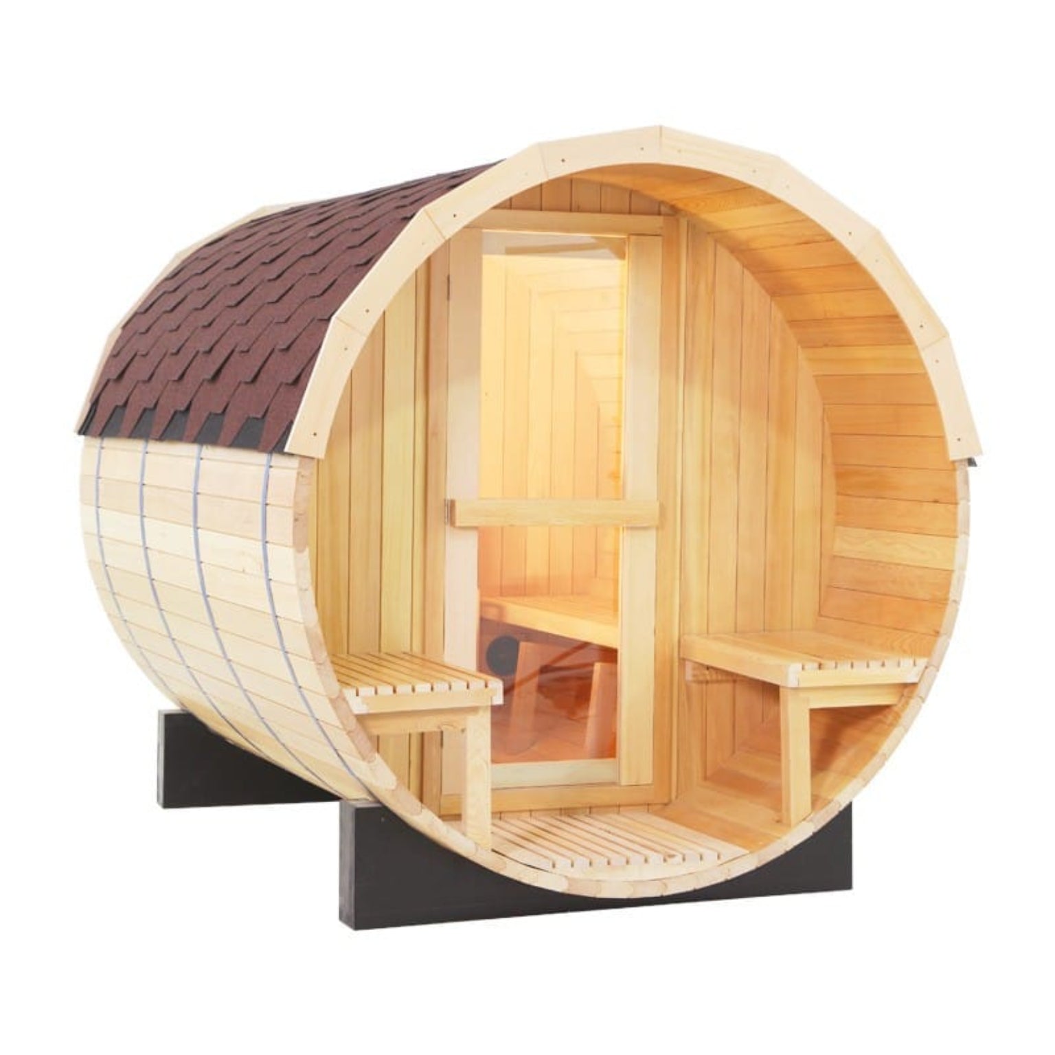 CenturaHeat 4-6 Person Outdoor Wood Barrel Steam Sauna