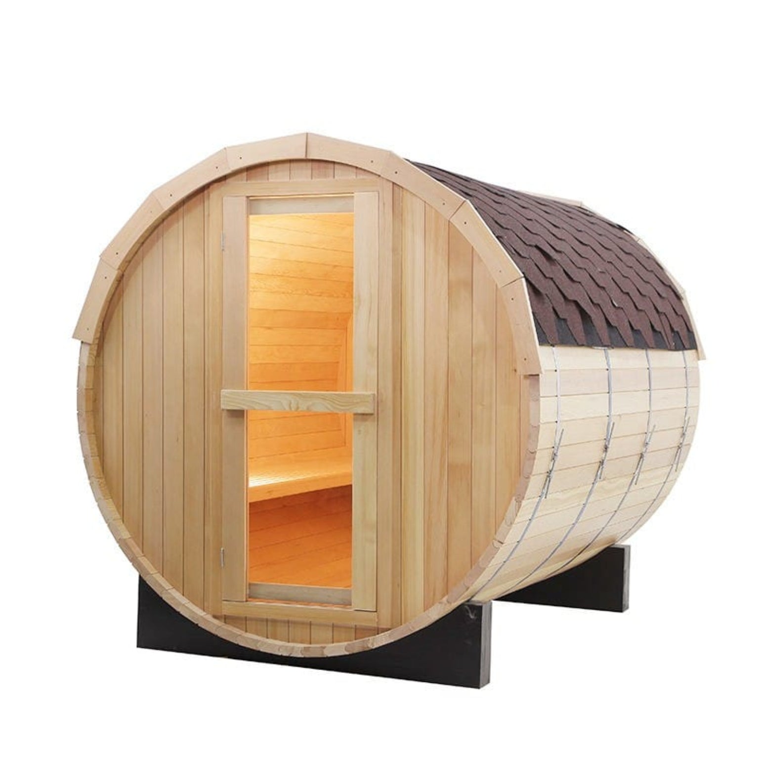 Wooden barrel steam sauna 