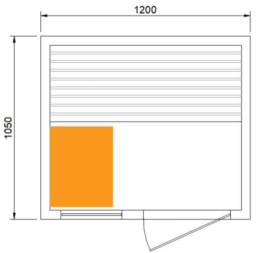 Steam 2 Person Indoor Sauna with dimensions