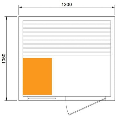 Steam 2 Person Indoor Sauna with dimensions