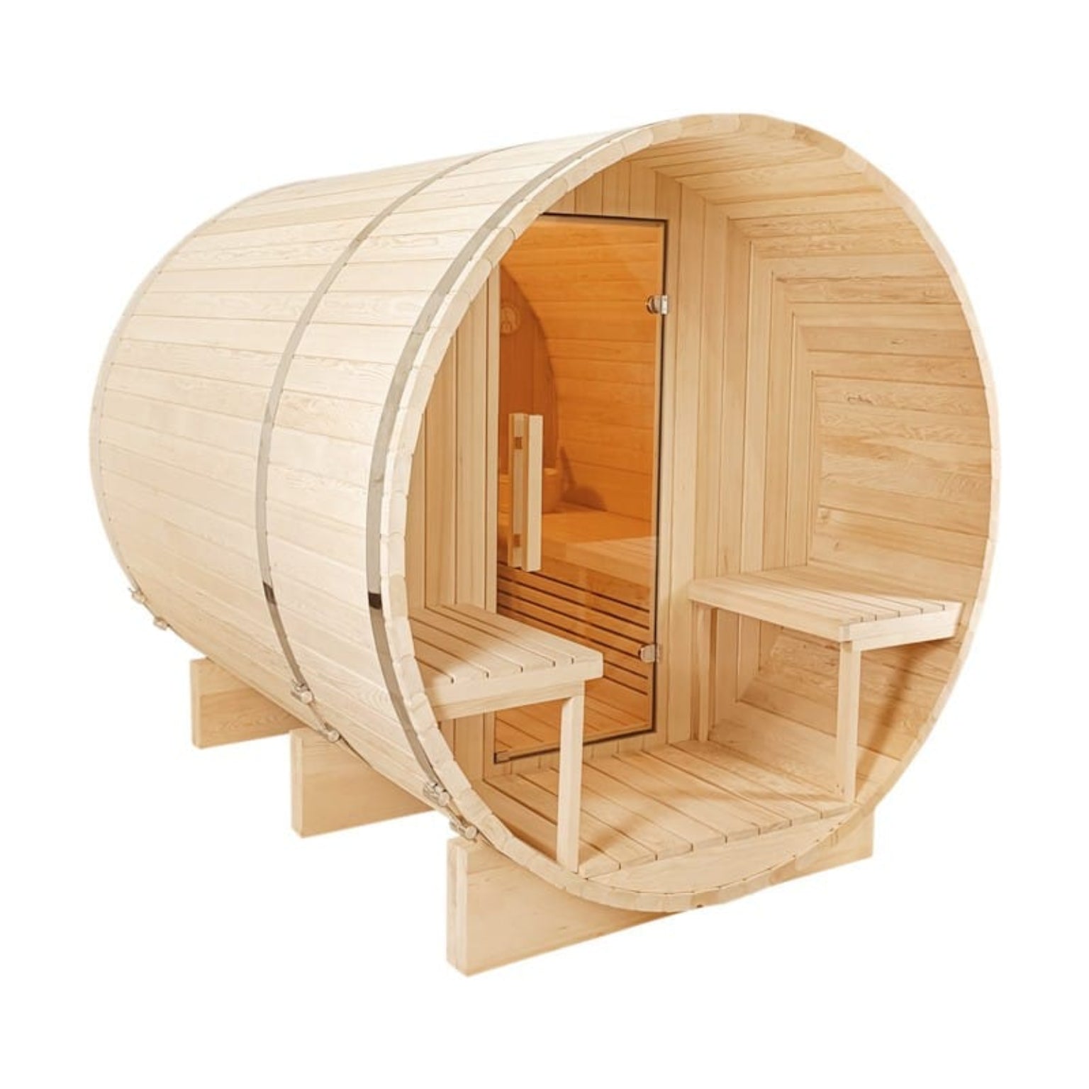 6 Person Outdoor Wood Barrel Sauna
