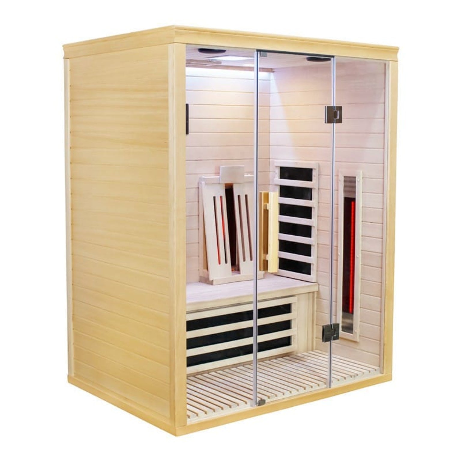 Infrared sauna with wooden exterior 