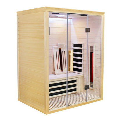 Infrared sauna with wooden exterior 