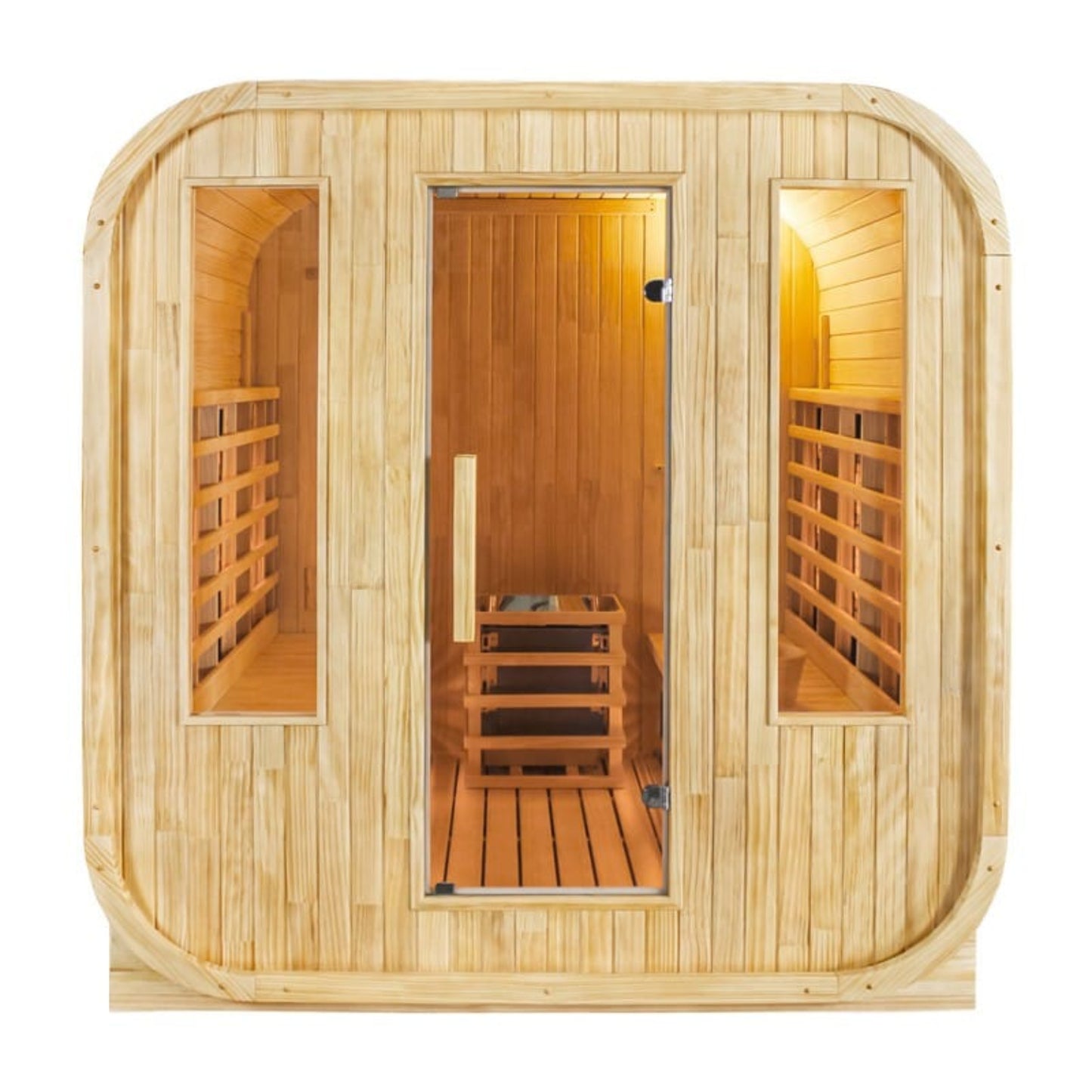 CenturaHeat 4-6 Person Outdoor Cube Sauna - Hybrid Infrared-Steam Sauna