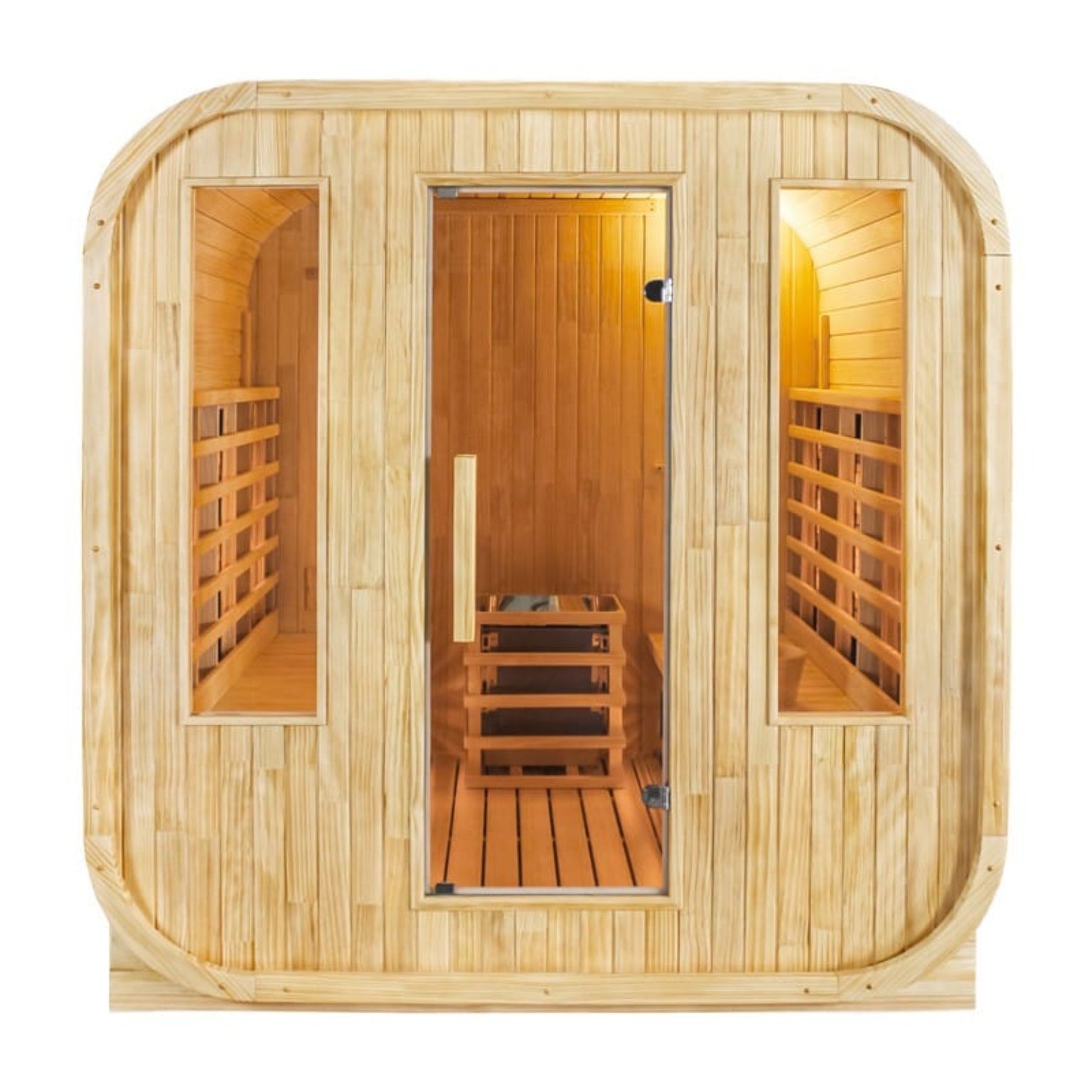 CenturaHeat 4-6 Person Outdoor Cube Sauna - Hybrid Infrared-Steam Sauna