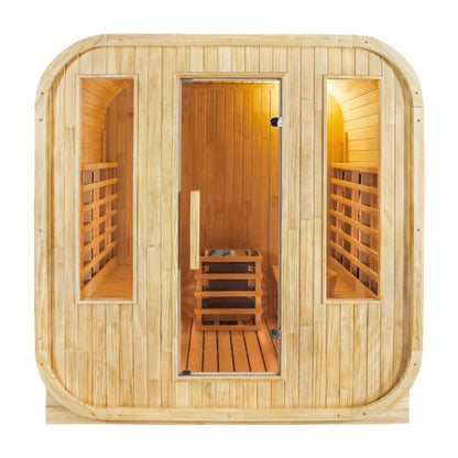 CenturaHeat 4-6 Person Outdoor Cube Sauna - Hybrid Infrared-Steam Sauna