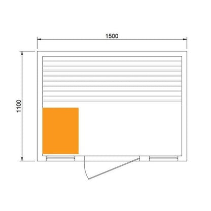 CenturaHeat 3 Person Traditional Outdoor Sauna dimensions