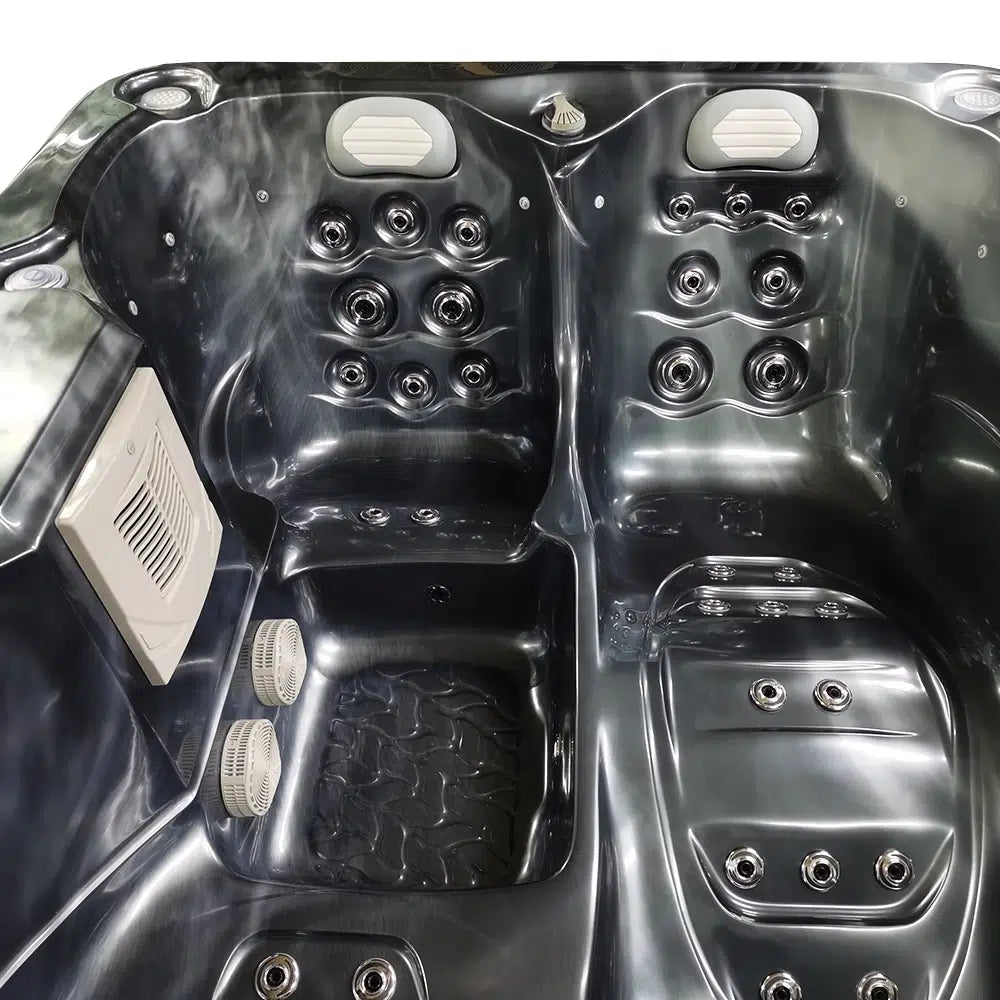 Black 3-4-Seater Hot Tub - Hydrotherapy Pro Spa