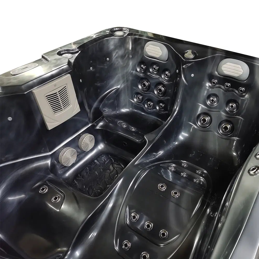 Black 3-4-Seater Hot Tub - Hydrotherapy Pro Spa