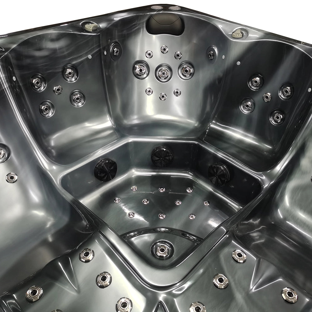 Black 5-Seater Hot Tub - Hydrotherapy Pro Spa