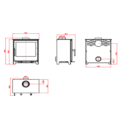 Blenheim Multi-Fuel Premium Stove dimensions