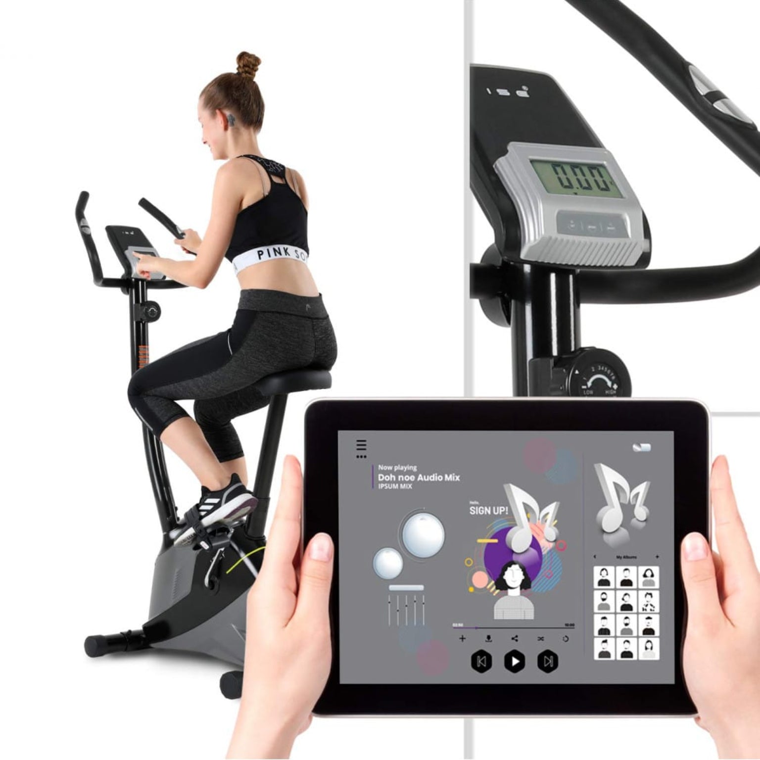 Manual Upright Exercise Bike with Adjustable Resistance