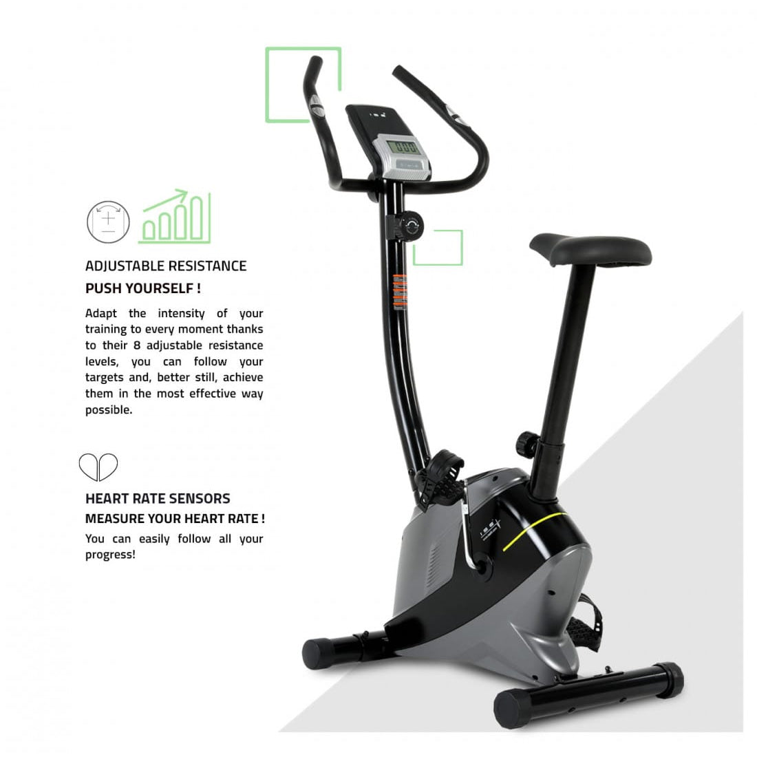 Manual Upright Exercise Bike with Adjustable Resistance