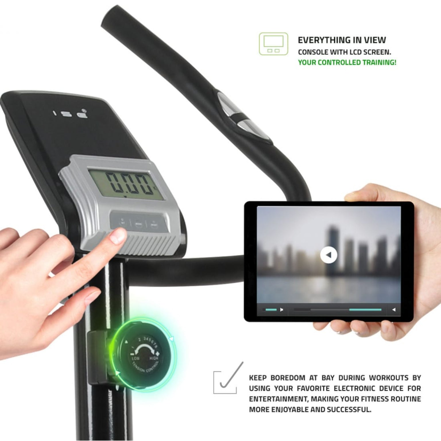 Manual Upright Exercise Bike with Adjustable Resistance