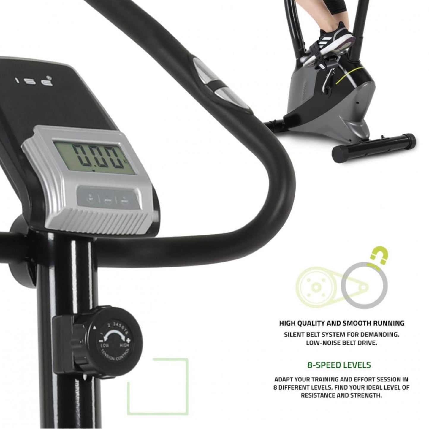 Manual Upright Exercise Bike with Adjustable Resistance
